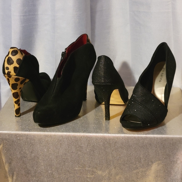 BOGO Ann Marino Black pumps & Nine West animal print ankle boots - Picture 1 of 9